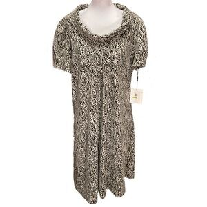 NWT Calvin Klein Cowl Neck Short Sleeve Sweater Knit Dress - Size 14